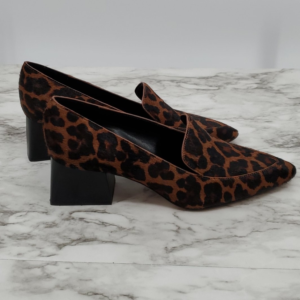 Leopard Print Calf Hair Sole Society Block Heel - Picture 5 of 13